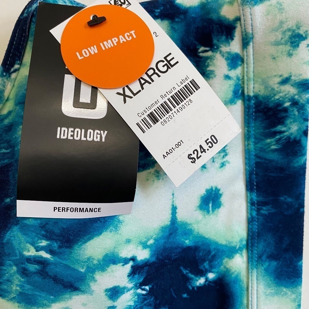 ID X-Large NWT Ideology Performance Sports Bra, Sea Shore (Blue/Green) - Picture 4 of 14